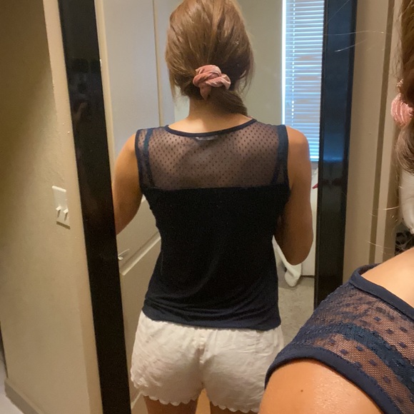 Cache cache navy blue t-shirt not sleeves size XS - Picture 8 of 8